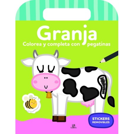 COLOREA Y COMPLETA CON PEGATINAS GRANJA