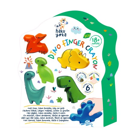 Crayones de dedo- Dinosaurio - 6 colores