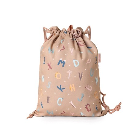 Mochila Saco Tela Funny Letters Personalizable