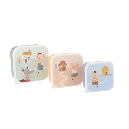 3 Cajas Almuerzo The Three Little Pigs