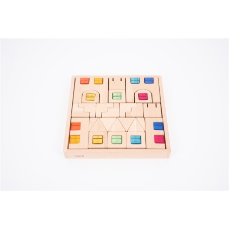 Tickit Bloques de gemas de construcción de madera 39 piezas.