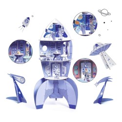Colorear-construir-jugar Cohete espacial