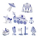 Colorear-construir-jugar Cohete espacial