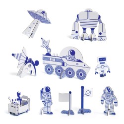 Colorear-construir-jugar Cohete espacial