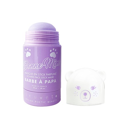 Mascarilla stik de arcilla MORADA: radiante  y aroma de algodón de azúcar