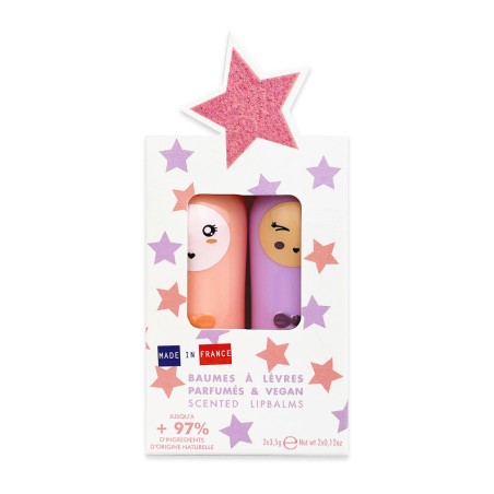 Set de 2 bálsamos labiales - AGATHE (vainilla, coco y nube)