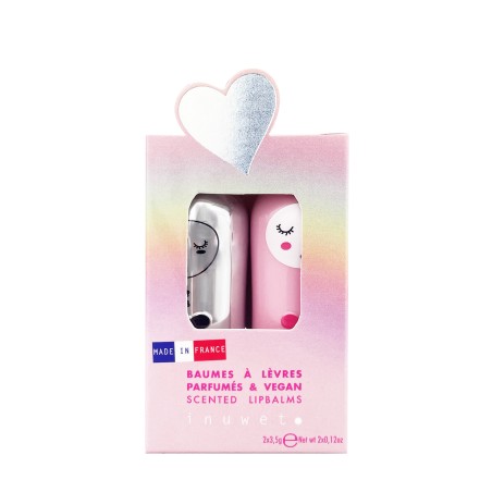 Set de 2 bálsamos labiales - CHLOE (coco y fresa)