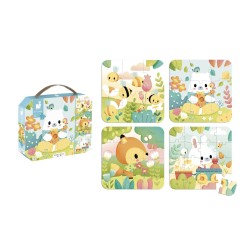4 PUZZLES EVOLUTIVOS - FIESTA EN EL CAMPO