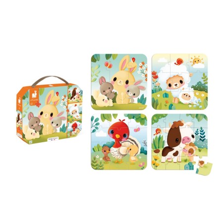 4 PUZZLES EVOLUTIVOS - LOS ANIMALES DE LA GRANJA