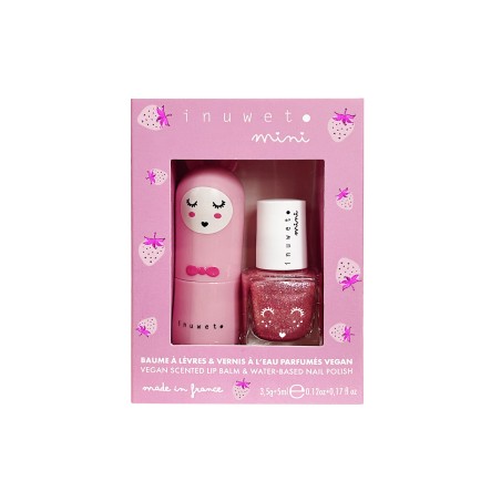Set de labial +esmalte de uñas -FRESA (Pack de 3unidades)