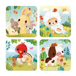 4 PUZZLES EVOLUTIVOS - LOS ANIMALES DE LA GRANJA