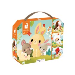 4 PUZZLES EVOLUTIVOS - LOS ANIMALES DE LA GRANJA