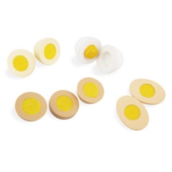 HUEVERA CON 4 HUEVOS DE MADERA