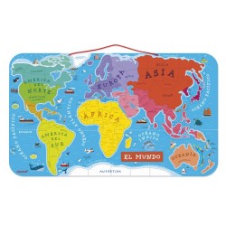 PUZZLE MAGNÉTICO ATLAS MUNDIAL VERSIÓN EN ESPAÑOL
