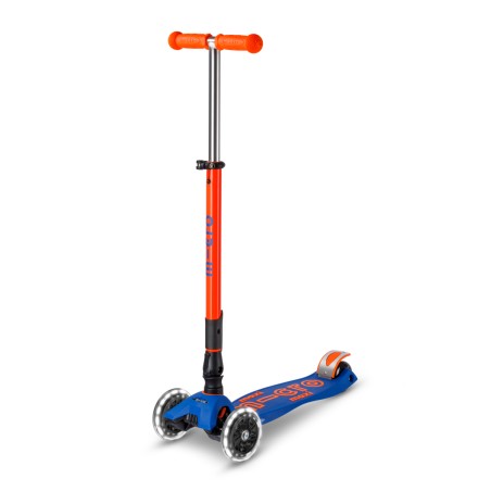 Patinete Maxi Deluxe Plegable Neon Led - Azul/Naranja