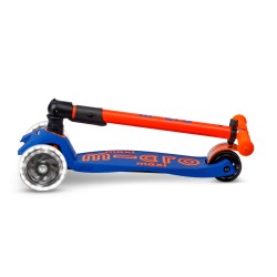 Patinete Maxi Deluxe Plegable Neon Led - Azul/Naranja