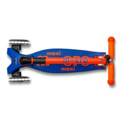 Patinete Maxi Deluxe Plegable Neon Led - Azul/Naranja