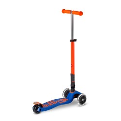 Patinete Maxi Deluxe Plegable Neon Led - Azul/Naranja