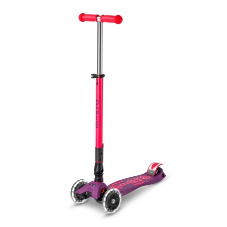 Patinete Maxi Deluxe Plegable Neon Led - Lila/Rosa