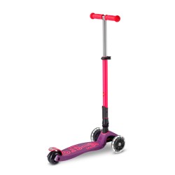 Patinete Maxi Deluxe Plegable Neon Led - Lila/Rosa