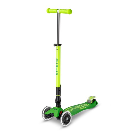 Patinete Maxi Deluxe Plegable Neon Led - Verde/Amarillo