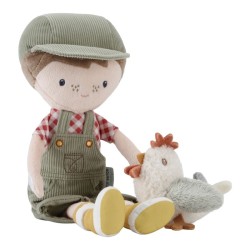 Jim granjero con gallina muñeco blandito