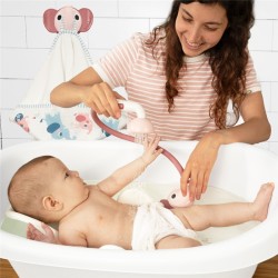 Set baño ducha elefante y capa rosa – Yookidoo