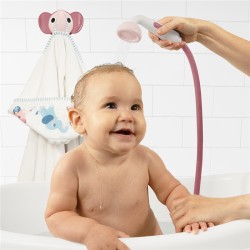 Set baño ducha elefante y capa rosa – Yookidoo