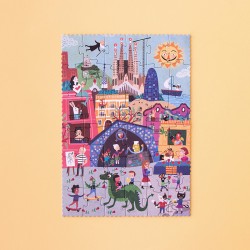 Puzzle reversible - Night & Day in Barcelona - 36 piezas