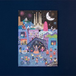 Puzzle reversible - Night & Day in Barcelona - 36 piezas