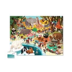 Puzzle - Un día en el zoológico - 48 piezas