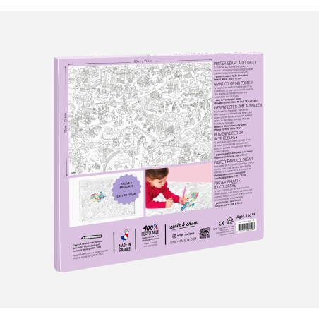 Poster XL Animal City Para Colorear 100x70cm - Omy