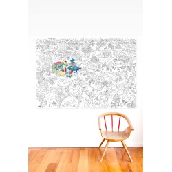 Poster XL Animal City Para Colorear 100x70cm - Omy