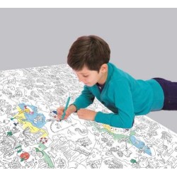 Poster XL 4 Estaciones Para Colorear + Pinturas - Omy
