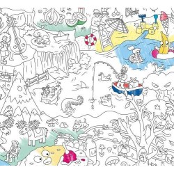 Poster XL 4 Estaciones Para Colorear + Pinturas - Omy