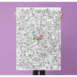 Poster XL Kitty Para Colorear 100x70cm - Omy