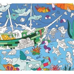 Poster XL Ocean Para Colorear 100x70cm - Omy