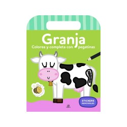 COLOREA Y COMPLETA CON PEGATINAS GRANJA