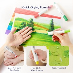 Cubo de 36 crayones de secado rápido, suaves y lavables