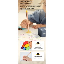 Crayones triangulares en 48 colores vibrantes
