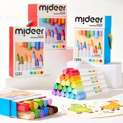 Marcadores lavables con doble punta - 12 colores