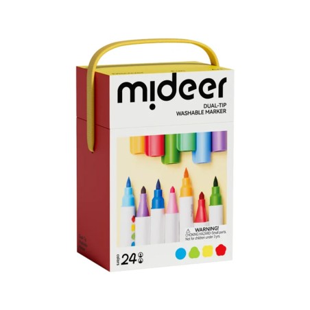 Marcadores lavables con doble punta - 24 colores