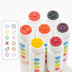 Marcadores lavables con punta redonda (6 colores)