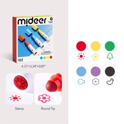 Marcadores lavables con punta redonda (6 colores)