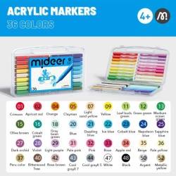 Rotuladores acrílicos con punta de pincel en maletín (36 colores)