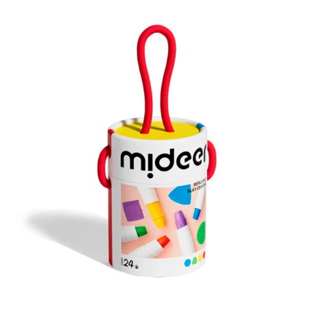 Cubo de 24 crayones de secado rápido, suaves y lavables