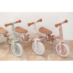 Triciclo con barra blanco flores - Little Dutch