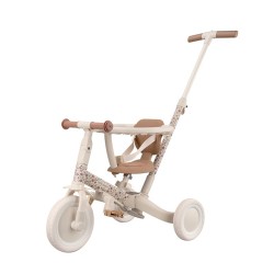 Triciclo con barra blanco flores - Little Dutch