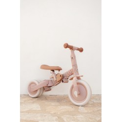 Triciclo con barra rosa flores - Little Dutch