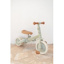 Triciclo con barra verde flores - Little Dutch